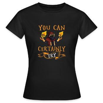 Vous pouvez certainement essayer le rôle RPG DM TTRPG sur table - T-shirt Femme - noir - Devant - AI Model Female 172 dark (172cm)
