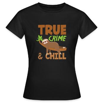 True Crime Crime Thriller Détective Assassiner - T-shirt Femme - noir - Devant - AI Model Female 172 dark (172cm)