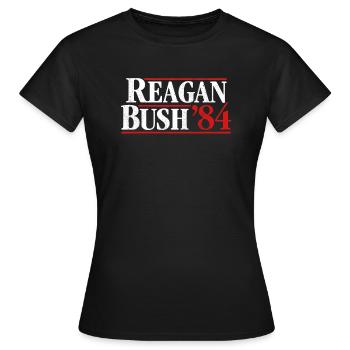 Ronald Wilson Reagan, homme politique américain, président - T-shirt Femme - noir - Devant - AI Model Female 172 dark (172cm)