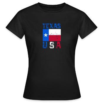 Conception du drapeau du Texas USA pour les fans de Lone Star State - T-shirt Femme - noir - Devant - AI Model Female 172 dark (172cm)