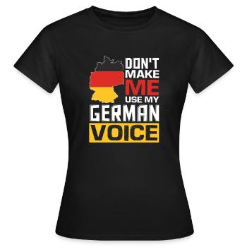Citations allemandes drôles allemand parlant allemand - T-shirt Femme - noir - Devant - AI Model Female 172 dark (172cm)