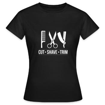 Salon de coiffure barbier salon de coiffure ciseaux de coiffeur - T-shirt Femme - noir - Devant - AI Model Female 172 dark (172cm)