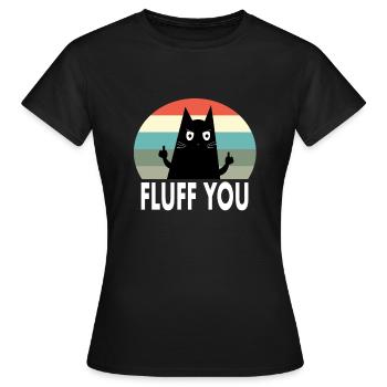 kot fluff you katze cat - T-shirt Femme - noir - Devant - AI Model Female 172 dark (172cm)