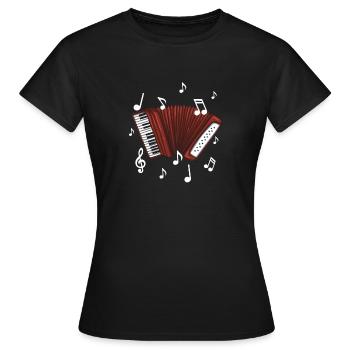 Akkordeon Music Note Design für Musikakordeonist - Frauen T-Shirt - Schwarz - Vorne - AI Model Female 172 dark (172cm)