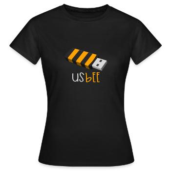 USBee - Frauen T-Shirt - Schwarz - Vorne - AI Model Female 172 dark (172cm)