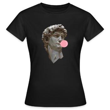 DAVID MICHELANGELO avec art de la statue de chewing-gum - T-shirt Femme - noir - Devant - AI Model Female 172 dark (172cm)