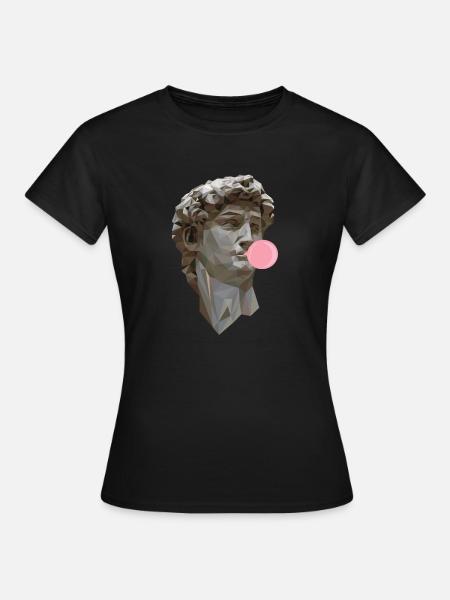 DAVID MICHELANGELO mit Kaugummi Statue Kunst - Frauen T-Shirt - Schwarz