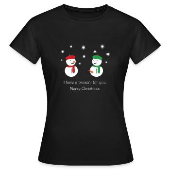 Perverse Schneemänner mit Weihnachtsgrüßen - Frauen T-Shirt - Schwarz - Vorne - AI Model Female 172 dark (172cm)