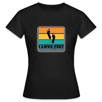 I love feet Füße fußfetisch retro vintage - Frauen T-Shirt - Schwarz - Vorne - AI Model Female 172 dark (172cm)