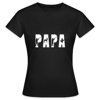Papa Jagd Hirsch und Ente, Vatertagsgeschenk - Frauen T-Shirt - Schwarz - Vorne - AI Model Female 172 dark (172cm)