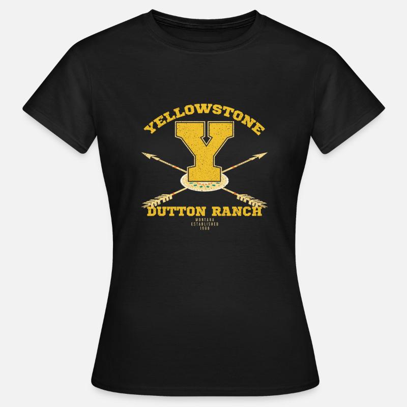 Yellowstone Dutton Ranch Big Y Design - Women's T-Shirt - black