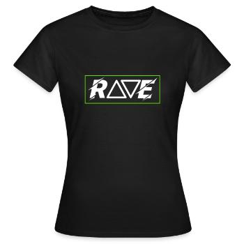 RAVE, Techno EDM Festival Geschenkidee - Frauen T-Shirt - Schwarz - Vorne - AI Model Female 172 dark (172cm)