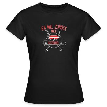 Idée cadeau ski Kitzbühel Autriche - T-shirt Femme - noir - Devant - AI Model Female 172 dark (172cm)