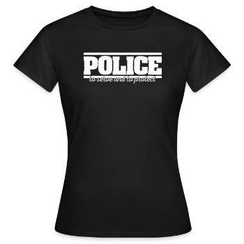 police - T-shirt Femme - noir - Devant - AI Model Female 172 dark (172cm)