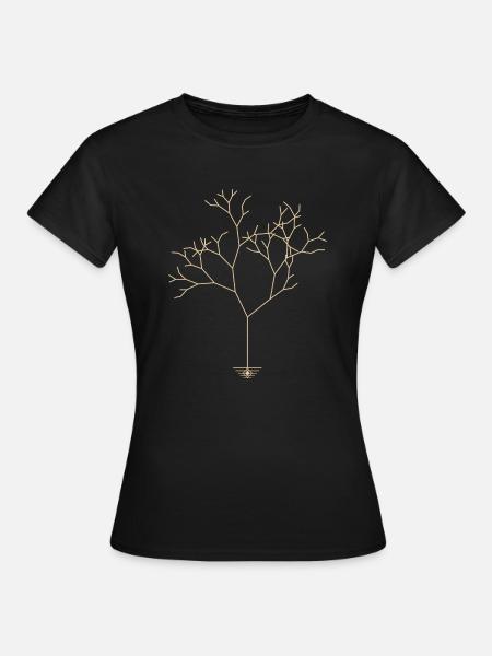 Baum Abstrakt Minimalismus - Frauen T-Shirt - Schwarz