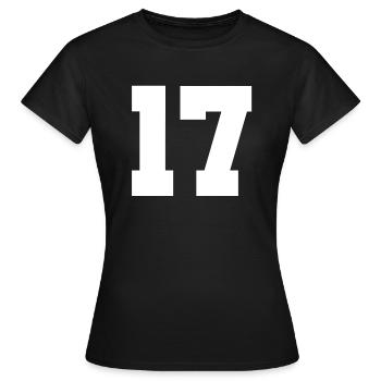 17 - Frauen T-Shirt - Schwarz - Vorne - AI Model Female 172 dark (172cm)
