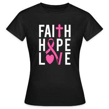 Faith Hope Love - T-shirt Femme - noir - Devant - AI Model Female 172 dark (172cm)