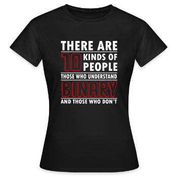 There are 10 types of people those who understand - T-shirt Femme - noir - Devant - AI Model Female 172 dark (172cm)