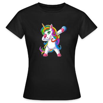 Einhorn Bowling - Frauen T-Shirt - Schwarz - Vorne - AI Model Female 172 dark (172cm)