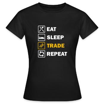 Trader Trader Trader trader crypto-trading - T-shirt Femme - noir - Devant - AI Model Female 172 dark (172cm)
