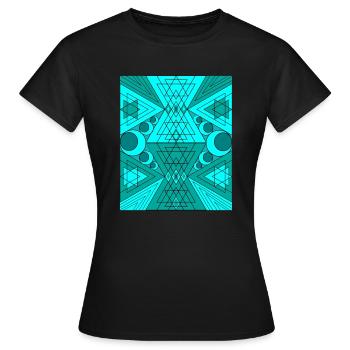 Heilige Geometrie türkis BytheManzanitas - Frauen T-Shirt - Schwarz - Vorne - AI Model Female 172 dark (172cm)