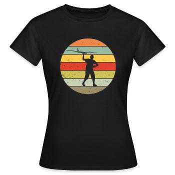 Model Flight Model Maker Airplane Retro Gift - Women's T-Shirt - black - Front - AI Model Female 172 dark (172cm)