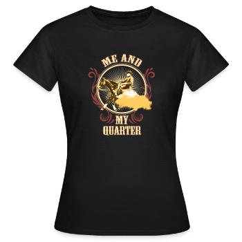 Reining - Frauen T-Shirt - Schwarz - Vorne - AI Model Female 172 dark (172cm)