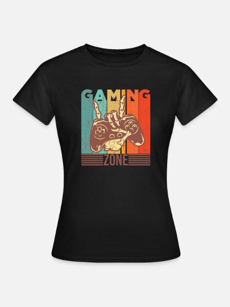 Lustiger Spruch Gaming Zone - Frauen T-Shirt - Schwarz