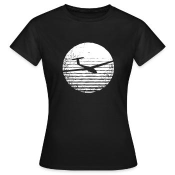 Segelfliegen Segelflugzeug Mond Segelflieger - Frauen T-Shirt - Schwarz - Vorne - AI Model Female 172 dark (172cm)