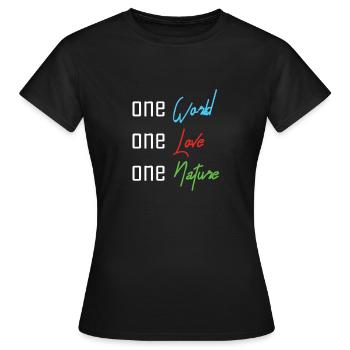 Nachhaltigkeit - Frauen T-Shirt - Schwarz - Vorne - AI Model Female 172 dark (172cm)