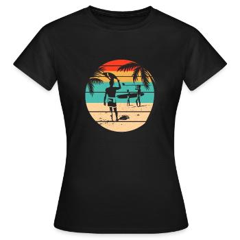Surf, Surf, Surf, Surf, Surf - T-shirt Femme - noir - Devant - AI Model Female 172 dark (172cm)