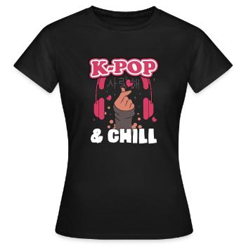 K-Pop K-drama Koreanische Pop Musik KPop Kdrama - Frauen T-Shirt - Schwarz - Vorne - AI Model Female 172 dark (172cm)