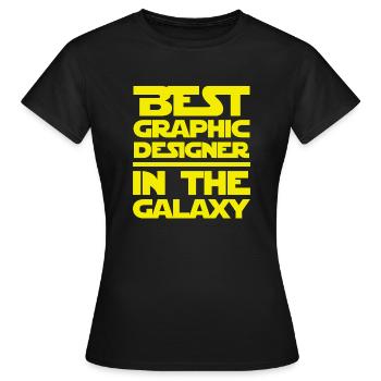 Bester Grafikdesigner in der Galaxis - Frauen T-Shirt - Schwarz - Vorne - AI Model Female 172 dark (172cm)