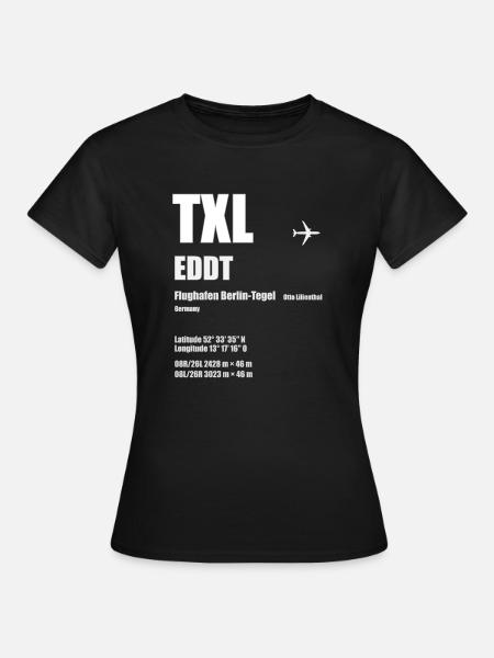 TXL Flughafen Berlin-Tegel Geschenk - Frauen T-Shirt - Schwarz