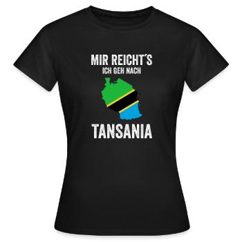 Tansania Tanzania Karte Auswandern Geschenk - Frauen T-Shirt - Schwarz - Vorne - AI Model Female 172 dark (172cm)