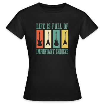 Guitare Guitar guitar guitar guitar player band drôle - T-shirt Femme - noir - Devant - AI Model Female 172 dark (172cm)