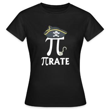 Lustige Pi Day Pirate - Frauen T-Shirt - Schwarz - Vorne - AI Model Female 172 dark (172cm)