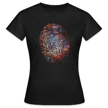 Fingerabdruck Universum - Frauen T-Shirt - Schwarz - Vorne - AI Model Female 172 dark (172cm)