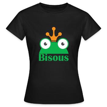 Bisous Roi grenouille baiser baiser Love Idée cadeau - T-shirt Femme - noir - Devant - AI Model Female 172 dark (172cm)