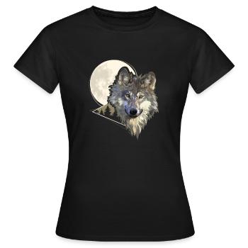 Grey Wolf Hunting In The Mountains Wolf - Women's T-Shirt - black - Front - AI Model Female 172 dark (172cm)