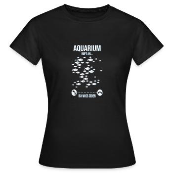 Aquarium Aquarian Poissons Aquaristiques Poissons d’ornement - T-shirt Femme - noir - Devant - AI Model Female 172 dark (172cm)