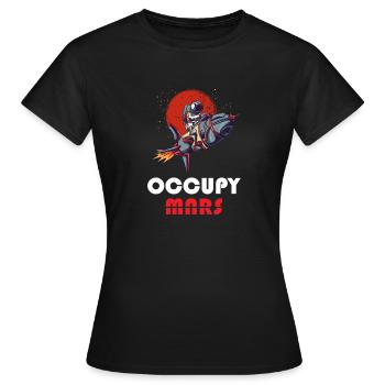 Occupy Mars - Exploration spatiale Mars - T-shirt Femme - noir - Devant - AI Model Female 172 dark (172cm)