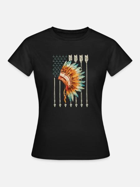 Cadeau de flèche d’indicateur américain indigène des ETATS-UNIS - T-shirt Femme - noir