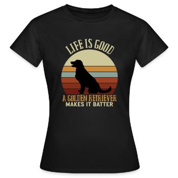 Golden retriever Makes it Batter Goldi - T-shirt Femme - noir - Devant - AI Model Female 172 dark (172cm)