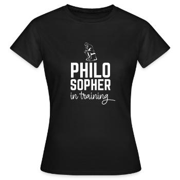 Philosopher in Training - Women's T-Shirt - black - Front - AI Model Female 172 dark (172cm)