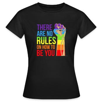 Es gibt keine Regeln, wie man sein sollte Gay Prid - Frauen T-Shirt - Schwarz - Vorne - AI Model Female 172 dark (172cm)