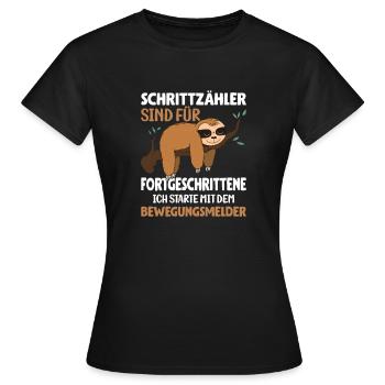 Anti Sport Laufen Joggen lustiger Spruch Faultier - Frauen T-Shirt - Schwarz - Vorne - AI Model Female 172 dark (172cm)