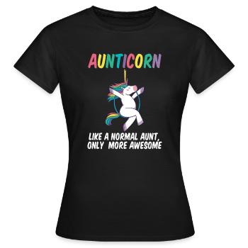 Tante drôle DE LICORNE DE CERCEAU AÉRIEN - T-shirt Femme - noir - Devant - AI Model Female 172 dark (172cm)