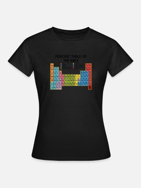 Christlich Geschenk - Gottes Wort - Periodensystem - Dame-T-shirt - sort