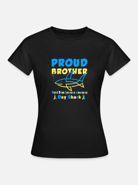 Proud Brother World Down Syndrome Awareness Day Ha - Dame-T-shirt - sort